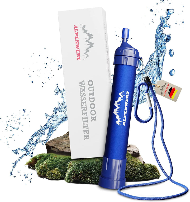 Nešiojamas vandens filtras ALPENWERT – išgyvenimo vandens valymo sistema iki 4000 l, pašalina 99,99% bakterijų